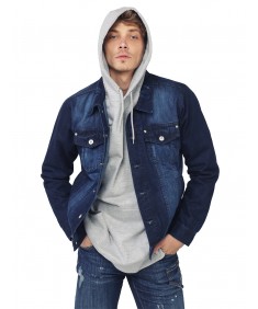 Men's Casual Nicely Stone Washed Denim Trucker Jacket