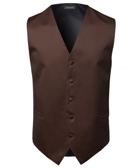 Men's Classic Solid Suit Vest In Various Colors