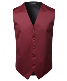 Men's Classic Solid Suit Vest In Various Colors