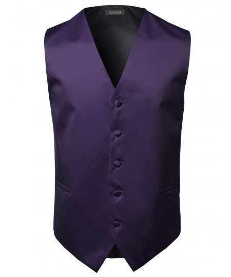 Men's Classic Solid Suit Vest In Various Colors