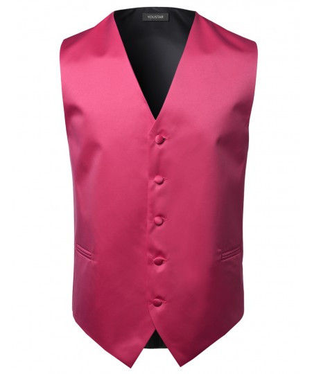 Men's Classic Solid Suit Vest In Various Colors