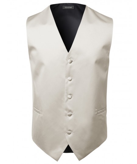 Men's Classic Solid Suit Vest In Various Colors