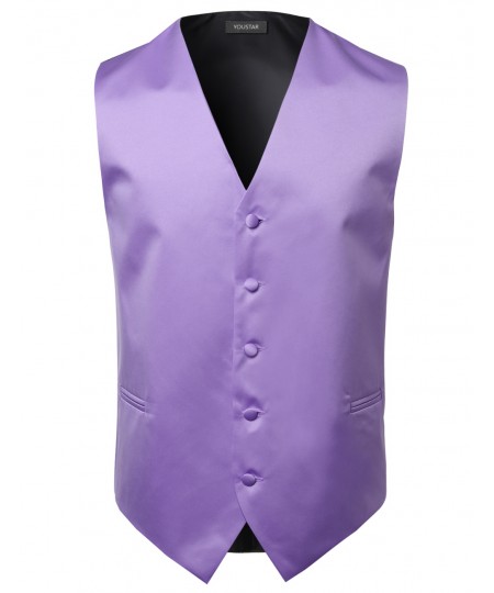 Men's Classic Solid Suit Vest In Various Colors