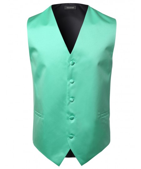 Men's Classic Solid Suit Vest In Various Colors