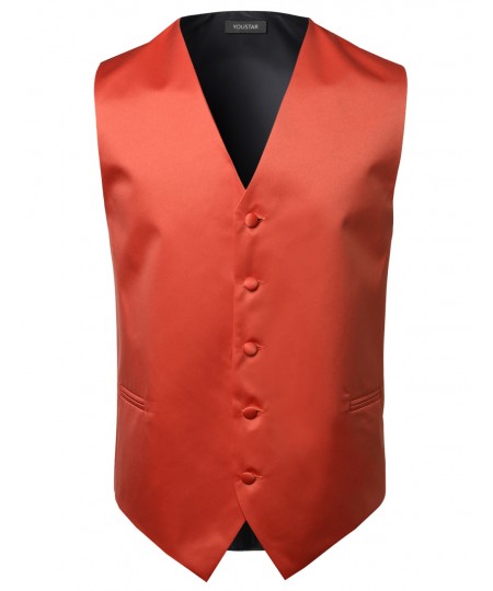 Men's Classic Solid Suit Vest In Various Colors