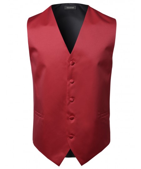 Men's Classic Solid Suit Vest In Various Colors
