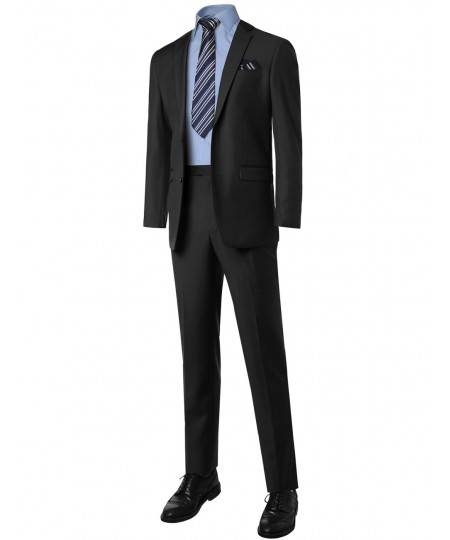 Men's Contemporary Classic Regular Fit 2Pcs Suit Blazer &Dress Pants