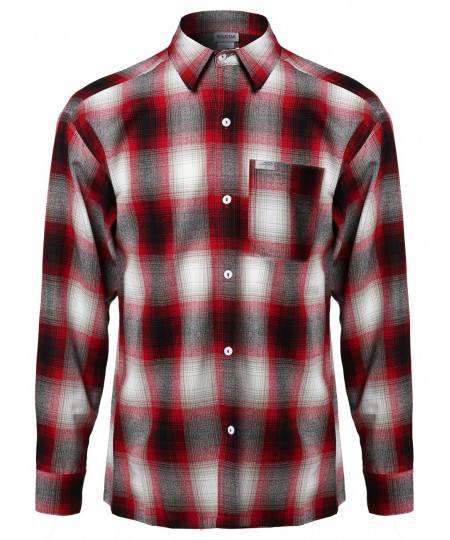 Men's Long Sleeve Casual Plaid Buttondown Shirt