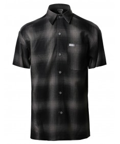 Men's Short Sleeve Casual Plaid Buttondown Shirt