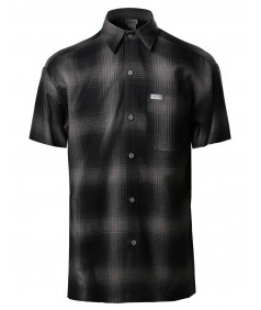 Men's Short Sleeve Casual Plaid Buttondown Shirt