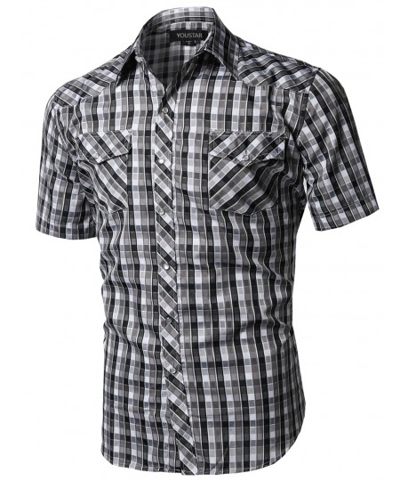 Men's Western Casual Button Down Shirt