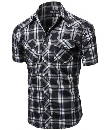 Men's Western Casual Button Down Shirt