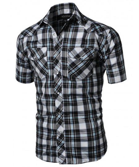 Men's Western Casual Button Down Shirt