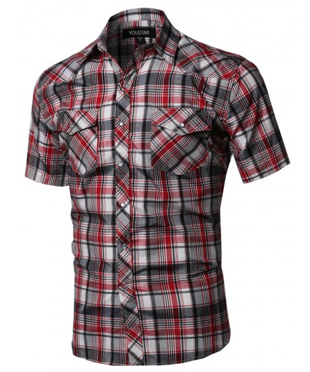 Men's Western Casual Button Down Shirt