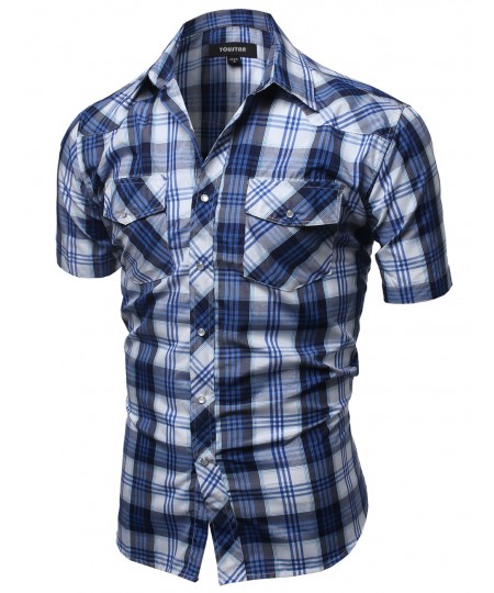 Men's Western Casual Button Down Shirt