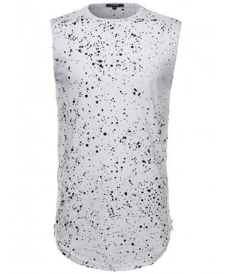 Men's Splatter Cut Off Sleeves Tank Top