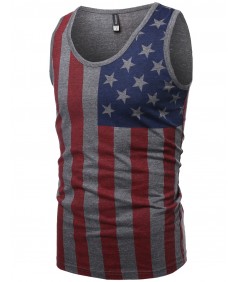 Men's American Flag Patriotic Sleeveless Tank Top