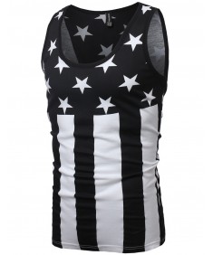 Men's American Flag Patriotic Sleeveless Tank Top