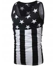 Men's American Flag Patriotic Sleeveless Tank Top