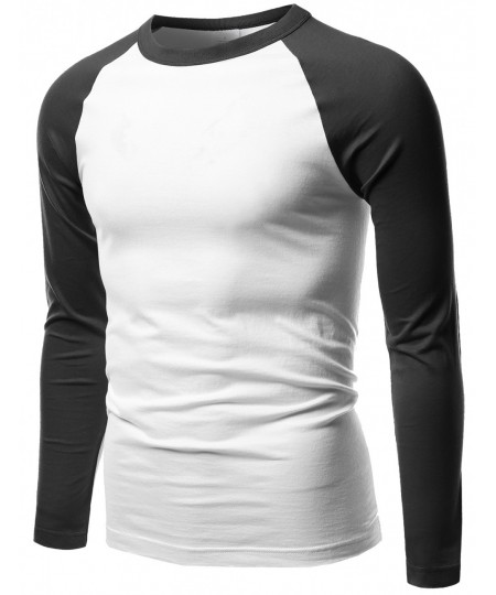 Men's Long Sleeve Raglan Roundneck Baseball T-Shirt Tops