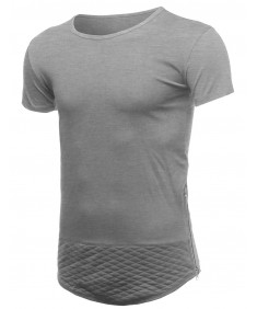Men's Casual Longlie Side Slit With Zipper Tshirt Tee