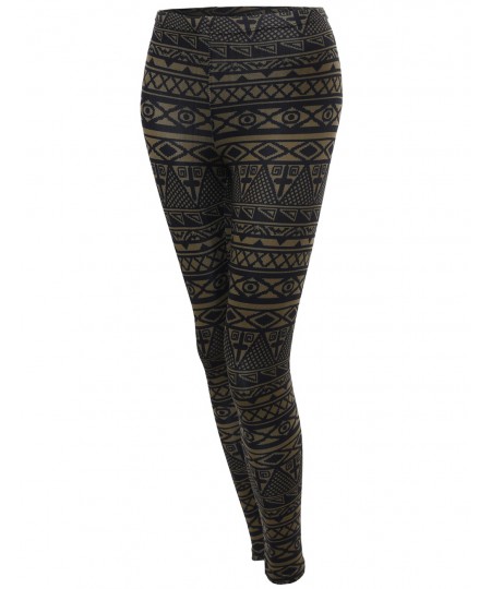 Women's Aztec Print Pattern Tight Leggings