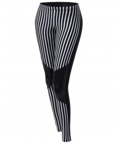 Women's Panel Colorblock Stripe Tight Leggings