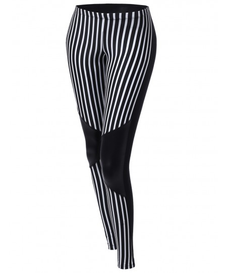 Women's Panel Colorblock Stripe Tight Leggings