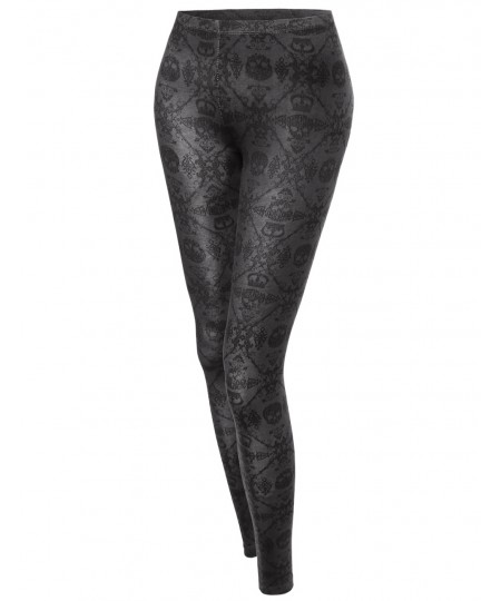 Women's Skull Print Tight Leggings