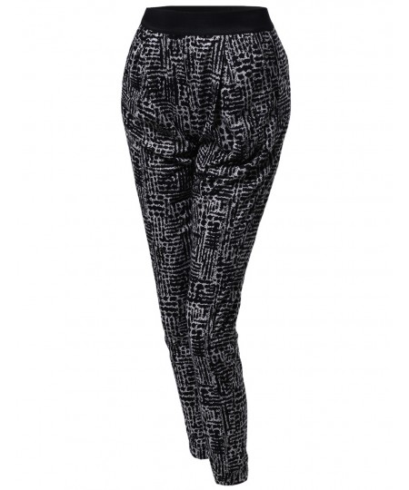 Women's Patterned Draped Loose Harem Pants