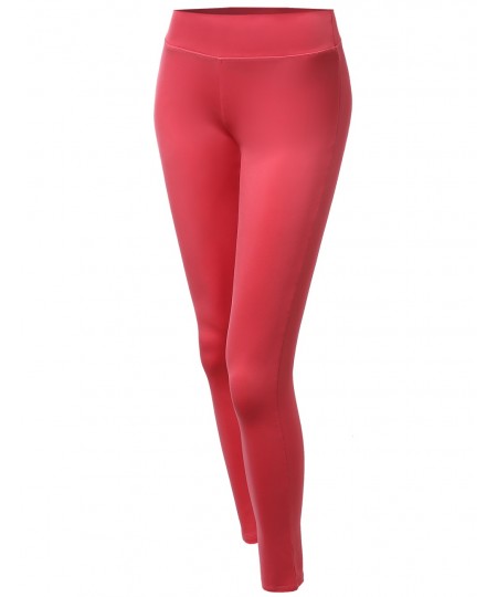 Women's Color Story Women's Basic Solid Full Length Yoga Pants