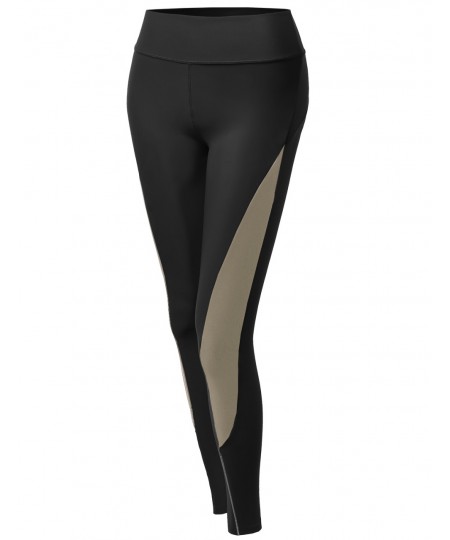 Women's Side Panel Color Contrast Cycling Legging Pants