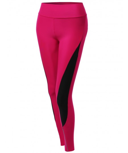 Women's Side Panel Color Contrast Cycling Legging Pants