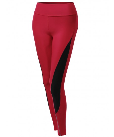 Women's Side Panel Color Contrast Cycling Legging Pants