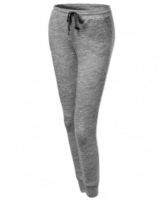 Women's Basic French Terry Drawstring Workout Training Sweatpants