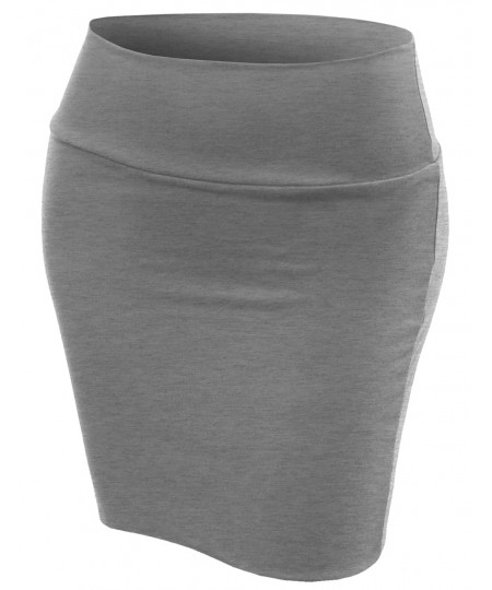 Women's Basic Plain Stretch Mini Skirts