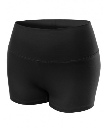 Women's Basic Foldover Waistband Workout Yoga Shorts