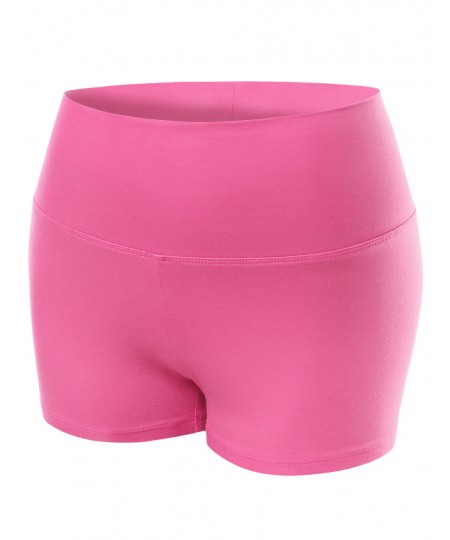 Women's Basic Foldover Waistband Workout Yoga Shorts