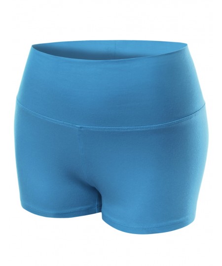 Women's Basic Foldover Waistband Workout Yoga Shorts