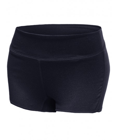 Women's Slim Fit Basic Wide Waistband Workout Yoga Shorts