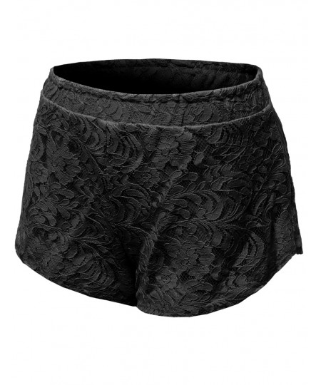 Women's Basic Slim Fit Lace Shorts