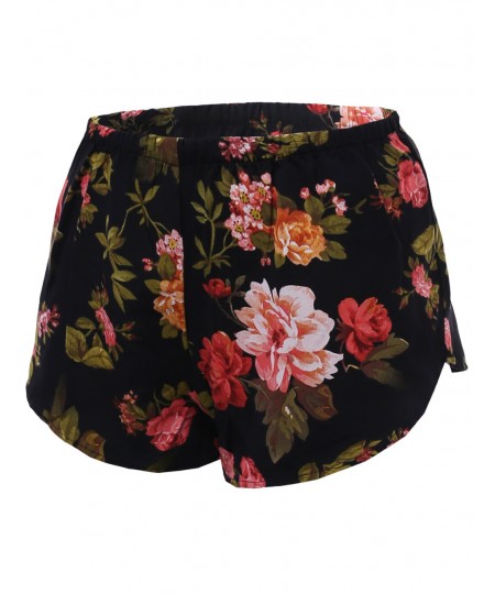 Women's Floral Flower Pattern Printed Woven Shorts