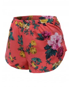 Women's Floral Flower Pattern Printed Woven Shorts