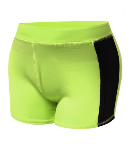 Women's Color Contrast Meshed Workout Shorts