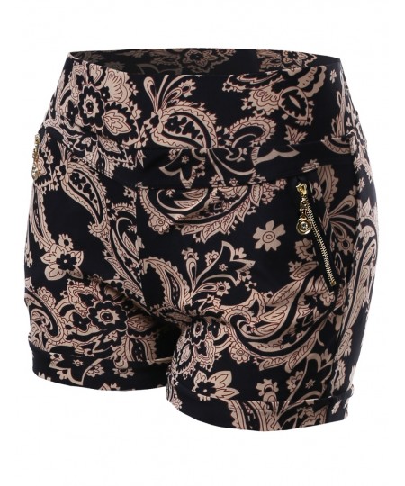 Women's Paisley Floral Printed Pattern Shorts