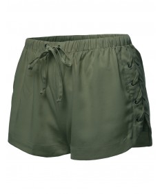 Women's Side Laced Up Drawstring Shorts