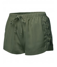 Women's Side Laced Up Drawstring Shorts