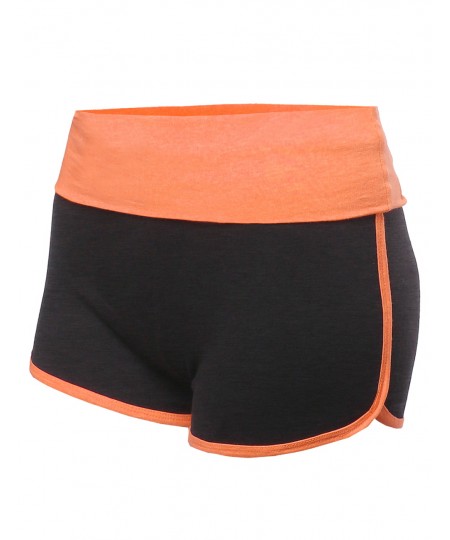 Women's Folded Waist Band Casual Shorts