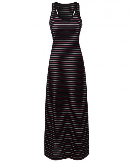 Women's Stripe Sleeveless Tanktop Long Maxi Dresses2