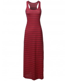 Women's Stripe Sleeveless Tanktop Long Maxi Dresses2